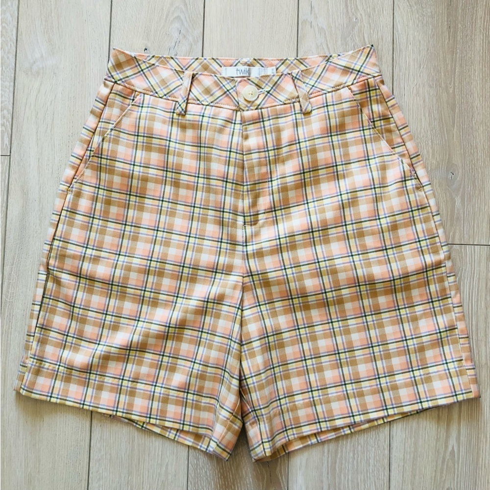 NWOT Twik Plaid High Waist Shorts